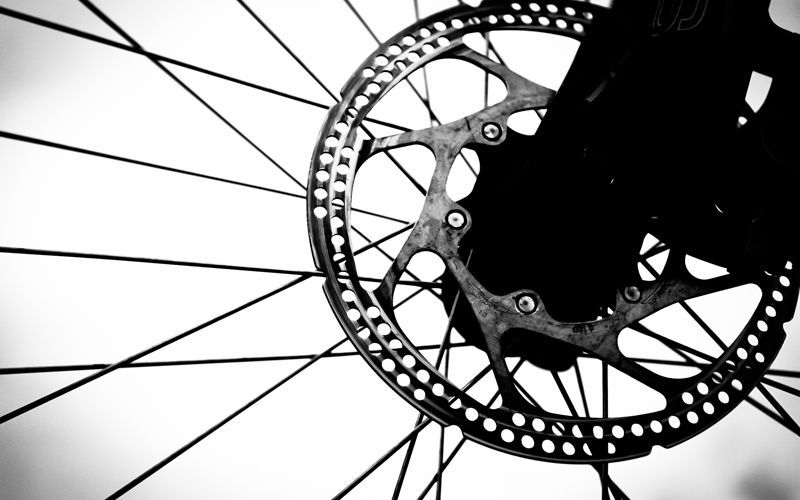 Detailansicht einer Fahrradspeiche